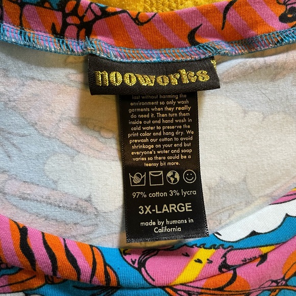 Nooworks Colorful Muscle Tee - Pink, Orange, Blue - Picture 1 of 3